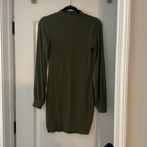 Olive green sweater dress